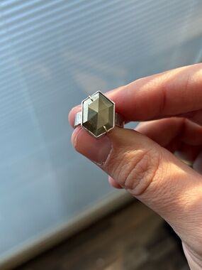 Geometric Metallic Smart Ring - Silver